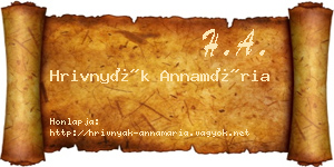 Hrivnyák Annamária névjegykártya
